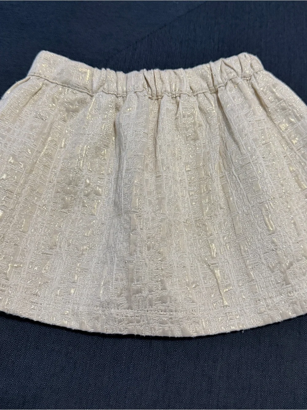 OshKosh B'gosh Cream Metallic-Thread Circle Skirt Sz 18M
